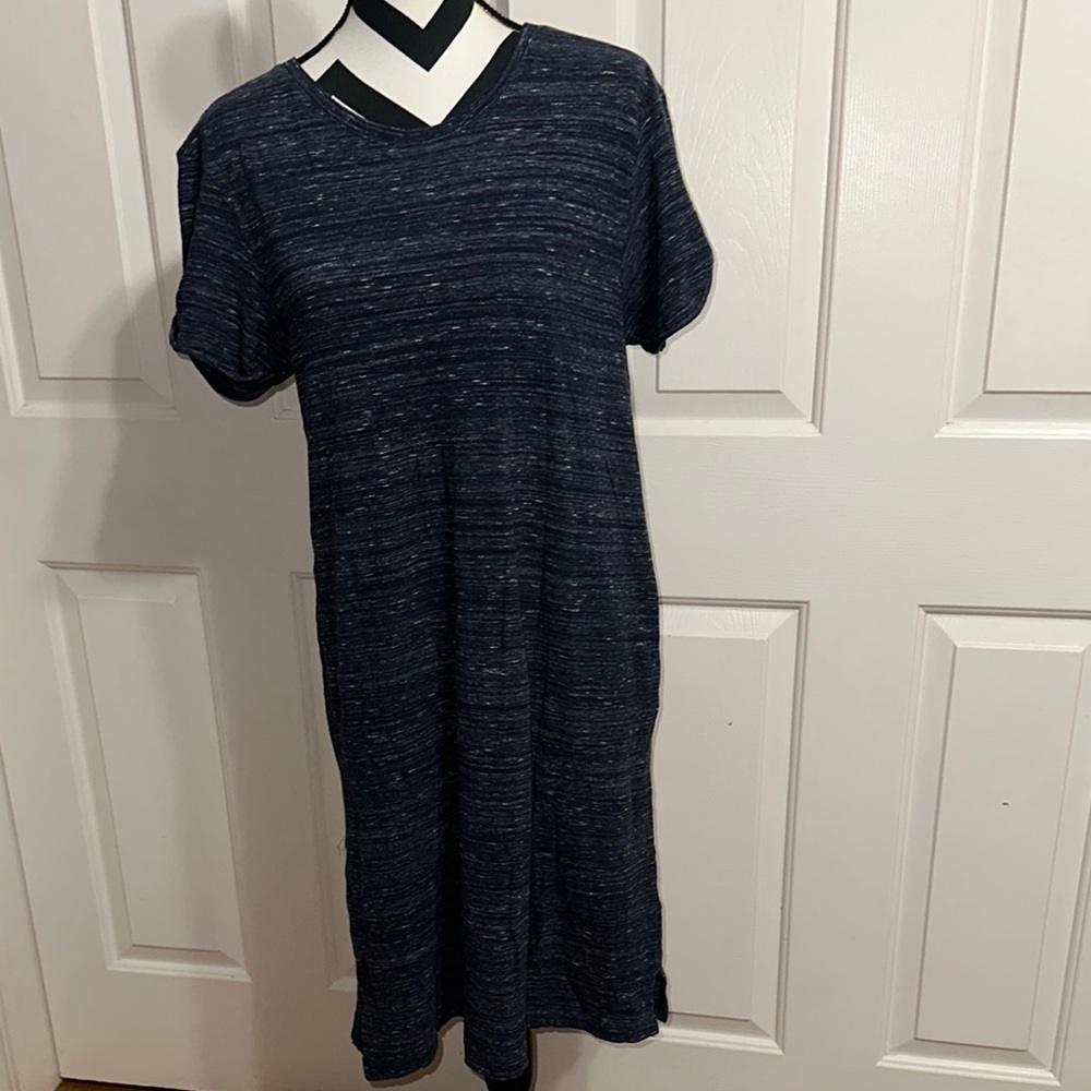 PACT Blue Organic Cotton Shirt Dress